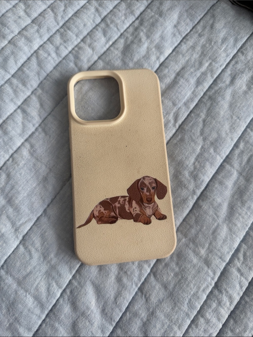 iPhone 13 Pro Beige Dachshund Phone Case - Unbranded
